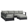 thumbnail image 1 of Modular Lounge Sectional Sofa Set, Grey Gray, Aluminum Metal, Outdoor Patio Balcony Cafe Bistro Garden Hospitality Restaurant, Modern Contemporary HB36646, 1 of 10