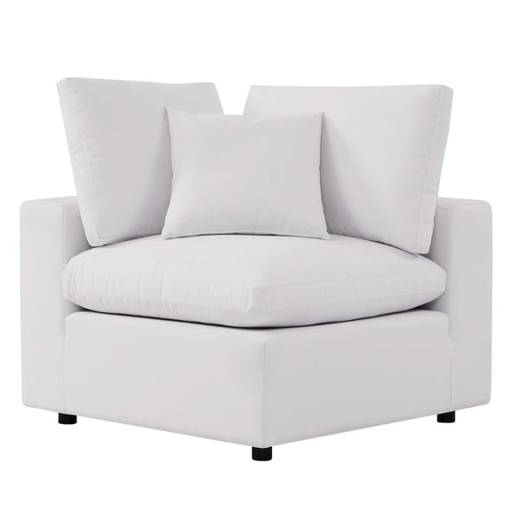 Modular Lounge Sofa Corner Chair, White, Fabric, Modern Contemporary, Outdoor Patio Balcony Cafe Bistro Garden Furniture Hotel Hospitality