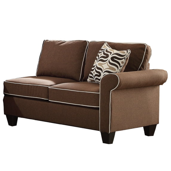 Benzara Modular Love Seat, Chocolate