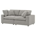 thumbnail image 1 of Modular Loveseat Sofa Couch, Light Grey Gray, Fabric, Living Kitchen Cafe Bistro Hospitality Restaurant, Modern Contemporary HB34755, 1 of 5