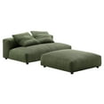thumbnail image 1 of Modular Loveseat Sofa and Ottoman, Green, Fabric, Living Room Lounge Cafe Lobby Hospitality Restaurant, Modern Contemporary, HB37438, 1 of 10