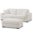 thumbnail image 1 of Modular Loveseat with Ottoman Chaise Chenille Wide Couch Sectionals White, 1 of 9