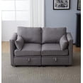 thumbnail image 1 of Modular Loveseat with Storage Sectional Sofa for Small Spaces with USB Charging Station Ports for Small Space Storage Seat Modern Fabric, 1 of 9