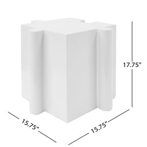 Modular MGO Side Tables with Interlocking Design, 3-Piece Artistic Puzzle Table Set for Indoor & Outdoor, 200lb Capacity, White & Black