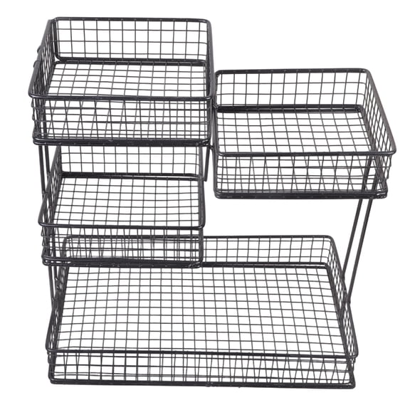 Modular Metal Makeup Storage Systems 4 Shelves Compact Space Solution