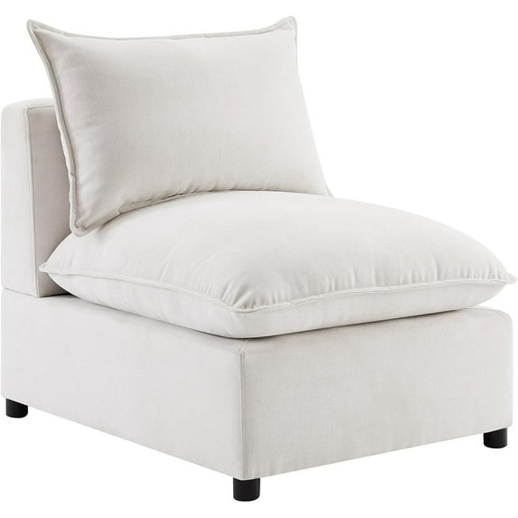 Modular Middle Seat, Sectional Couch Armless Sofa Module for Sofa Set, Beige