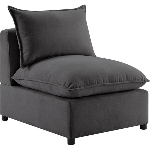 Modular Middle Seat, Sectional Couch Armless Sofa Module for Sofa Set, Grey