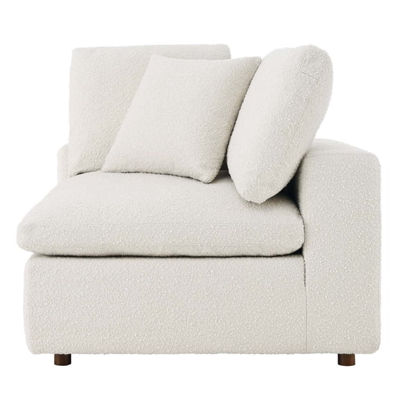 Modular Modular Sofa Corner Chair, Ivory White, Fabric, Living Kitchen Cafe Bistro Hospitality Restaurant, Modern Contemporary HB34625