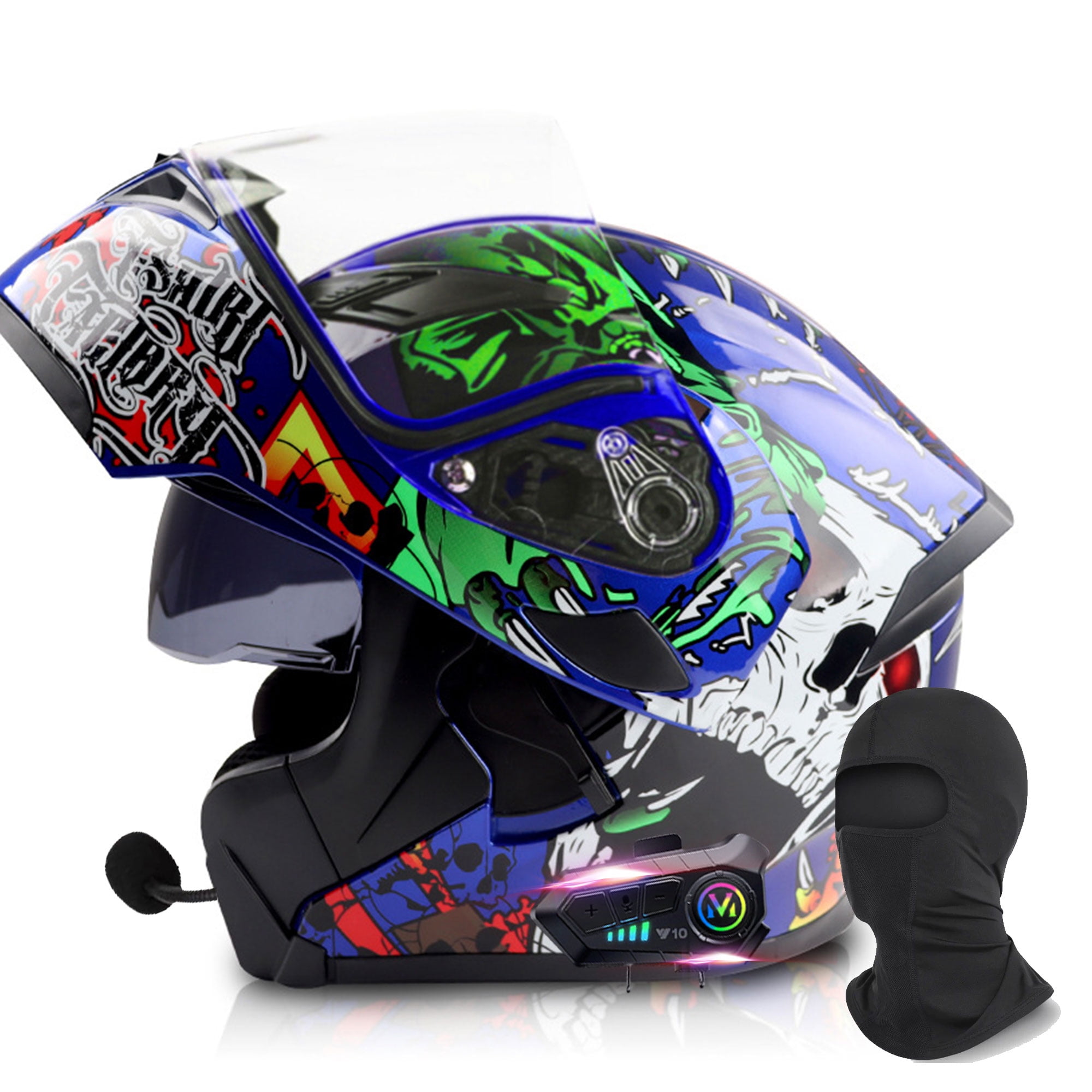 Dual Visor Motorcycle Helmet Flip Up Modular Full Face Helmet DOT/ECE Approved Modular Motorcycle Moped Street Crash Helmet Men Women,Flip Up Front - View #11
