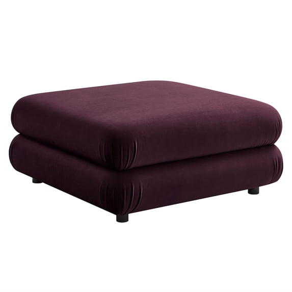 Modular Ottoman Chair, Tufted, Red, Velvet, Living Room Lounge Cafe Lobby Hospitality Restaurant, Modern Contemporary, HB37191