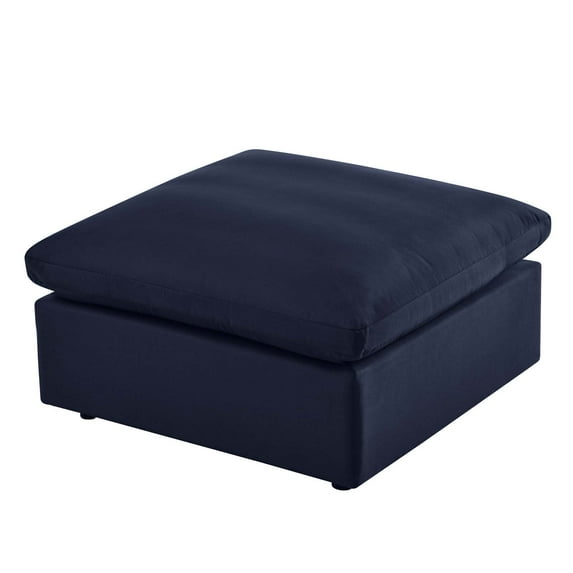 Modular Ottoman Lounge Chair, Blue Navy, Fabric, Modern Contemporary, Outdoor Patio Balcony Cafe Bistro Garden Furniture Hotel Hospitality