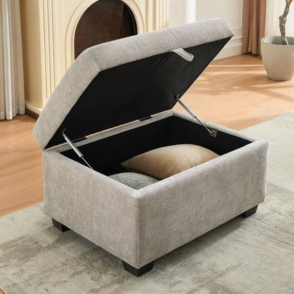 Modular Ottoman for Sectional Sofa, Chenille Comfy Upholstered Furniture for Living Room, Apartment, Studio, Office