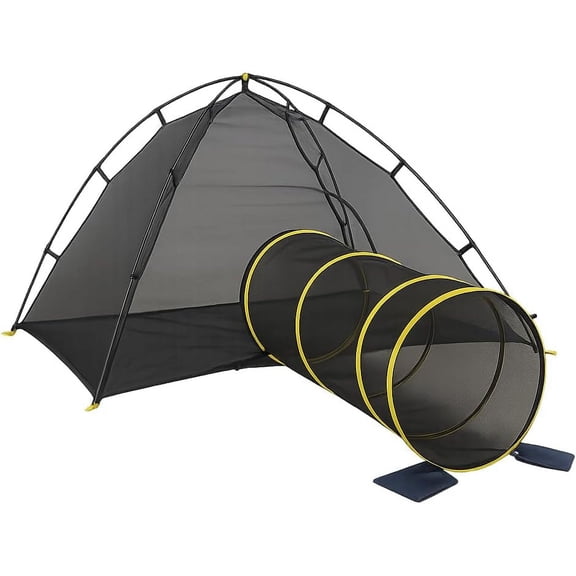Modular Outdoor Cat Enclosure and Tunnel System, Portable Pet Playpen with Play Tents, Collapsible Exercise Habitat for Indoor Cats and Small Animals to Safely Enjoy the Outdoors