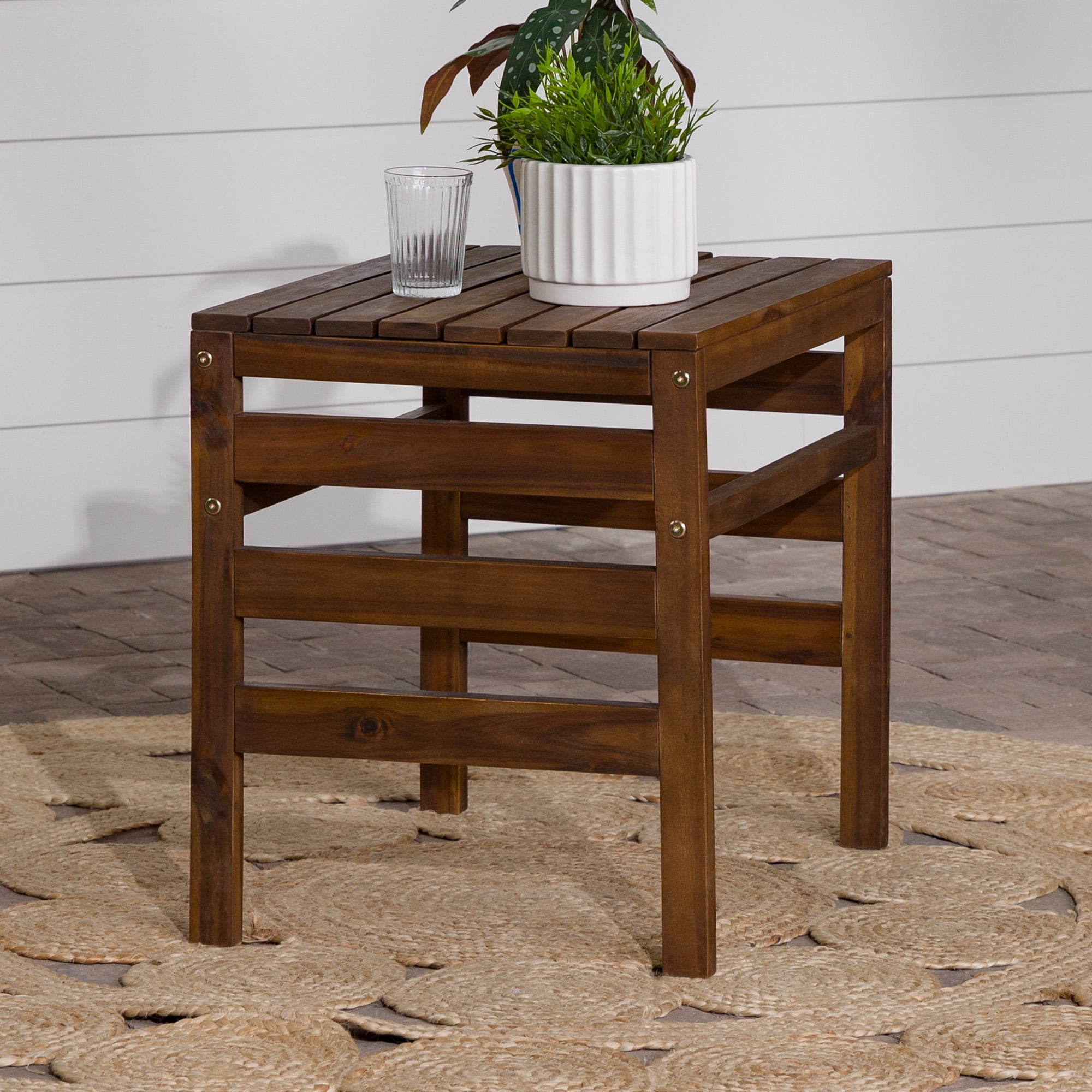 Dark brown accent table deals