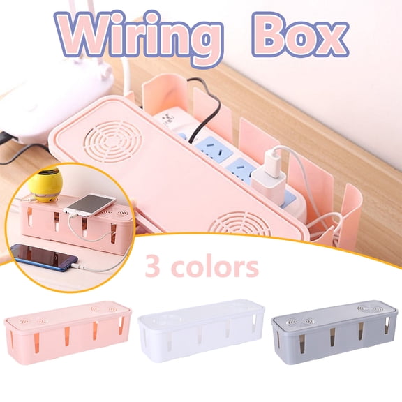 Modular Power Hub Organizer with Stackable Design & Thermal Ventilation | Child-Safe Locking Dust-Proof System for Home Office/Kitchen Cord Concealment - Space-Saving Electrical Management(Pink)