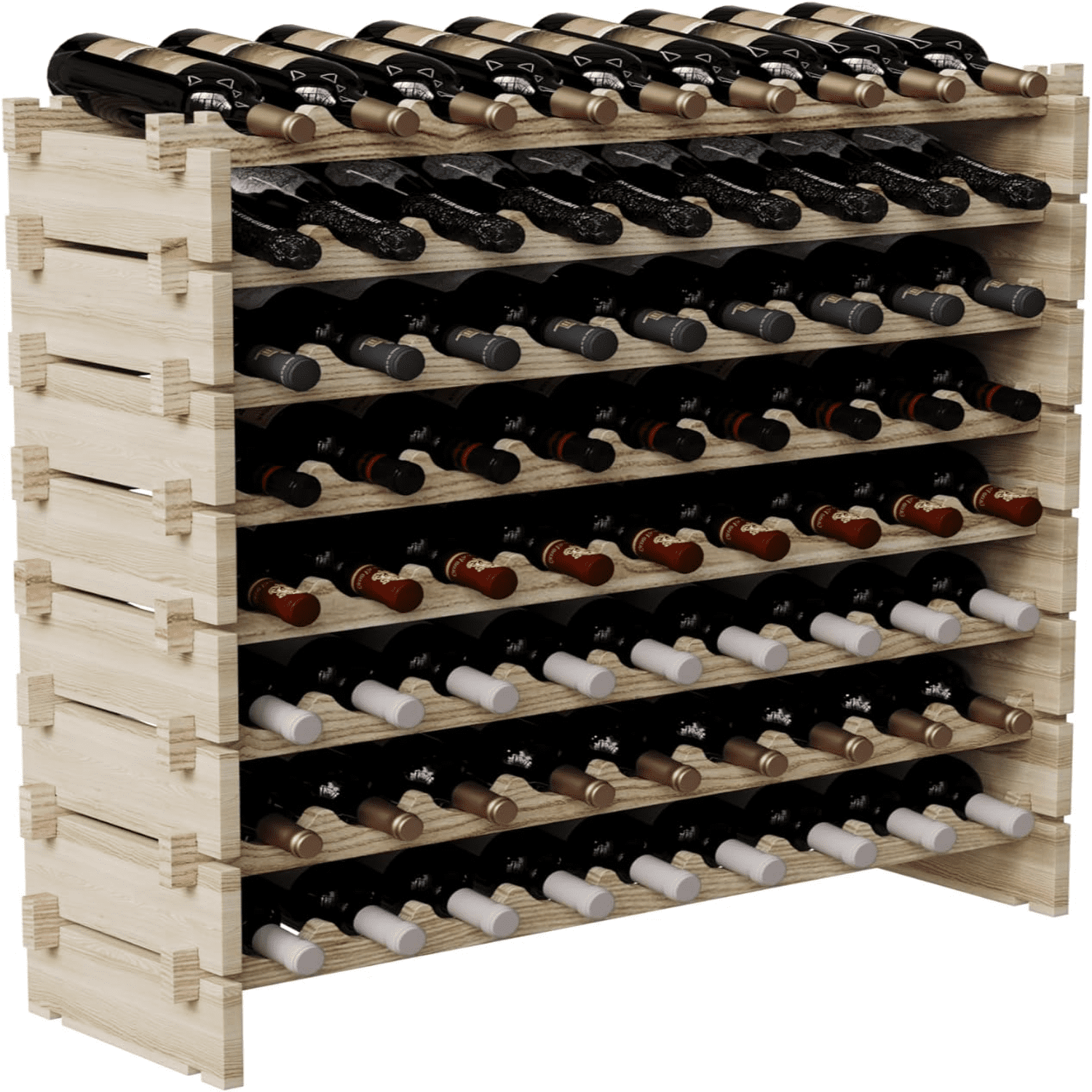 Modular Real Wood Wine Racks Stackable Wine Rack Free Standing Floor