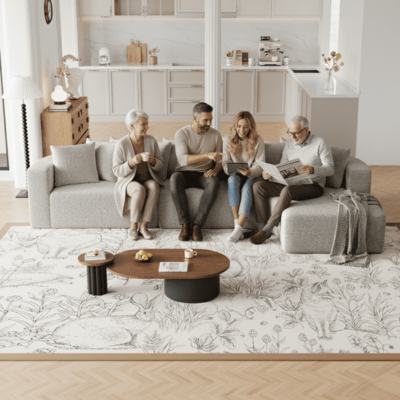 Modular Sectional Cloud Couch – Chenille Curved 3 Seat Sofa with Chaise, 10 Pillows, No Assembly Required, Modern L-Shaped Living Room Sofa