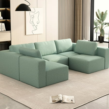 Modular Sectional Couch, Spring + Foam Construction / Customizable Design, Easy to Clean