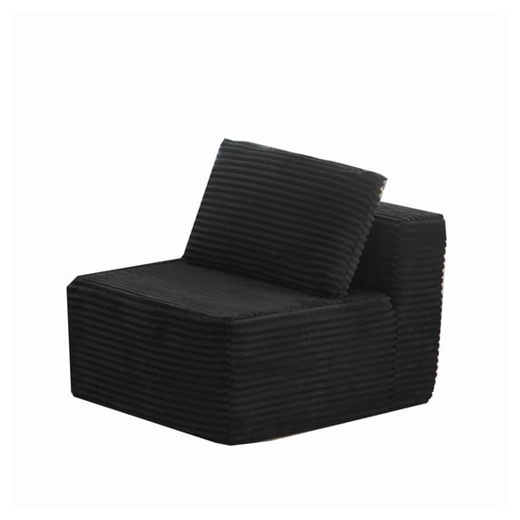 Modular Sectional Couches for Living Room: Single Seat (Black),Can extend an L-shaped sofa or transform it into a U-shaped sofa.