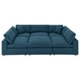 thumbnail image 1 of Modular Sectional Deep Sofa Set, Azure Navy Blue, Fabric, Modern Contemporary, Living Lounge Cafe Room Hotel Lobby Hospitality, 1 of 10