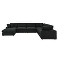 thumbnail image 1 of Modular Sectional Deep Sofa Set, Black, Fabric, Modern Contemporary, Living Lounge Cafe Room Hotel Lobby Hospitality, 1 of 9