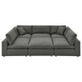 thumbnail image 1 of Modular Sectional Deep Sofa Set, Grey Gray, Fabric, Modern Contemporary, Living Lounge Cafe Room Hotel Lobby Hospitality, 1 of 10