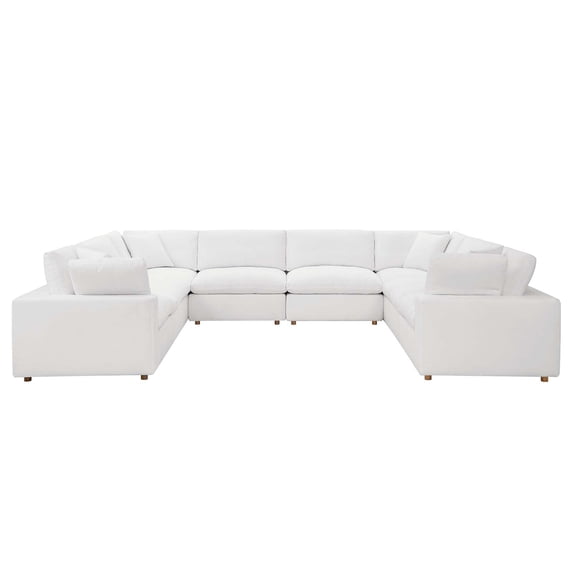 Modular Sectional Deep Sofa Set, White, Fabric, Modern Contemporary, Living Lounge Cafe Room Hotel Lobby Hospitality