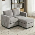 thumbnail image 1 of Modular Sectional Loveseat Sofa with Storage, Comfy Office L Shaped Sofa Couch, Chenille Love Seat Modular Sectional Couch with Movable Ottoman for Living Room, Bedroom,Light Grey, 1 of 6