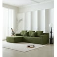 thumbnail image 1 of Traumliebe L-Shape Chaise Sectional Sofa, Swan's Down, Stain Resistant ,No Assembly,Green,7-Seater Sofafor Indoor Living Room and Bedroom, 1 of 7