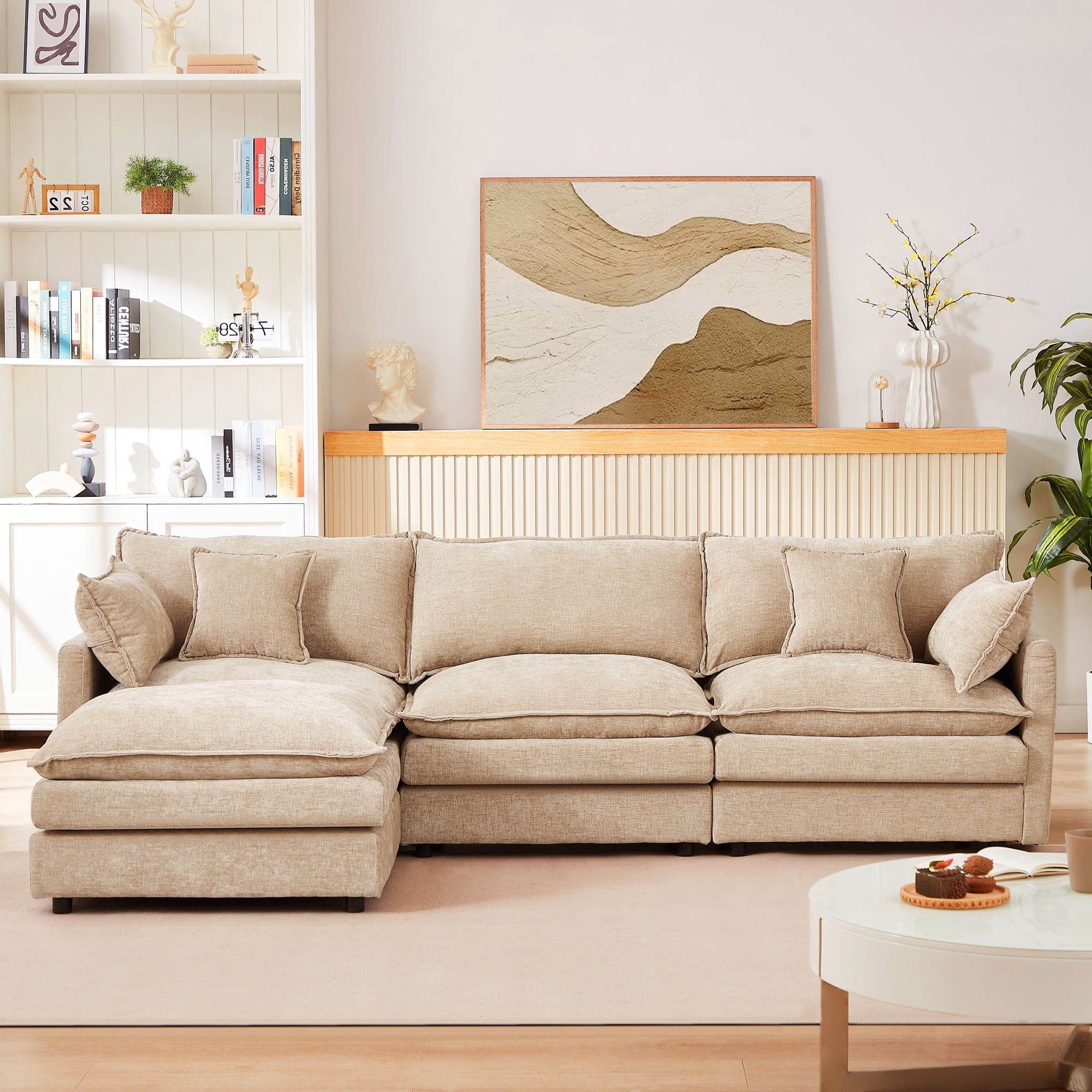 Modular Sectional Sofa, 102 Inch L Shaped Couch Set for Living Room, 3 ...