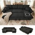 thumbnail image 1 of TiramisuBest 117'' Modular Sectional Sofa, Convertible Sleeper Sofa Bed with Pull Out Couch, Corduroy U Shaped Sectional Couches with Storage Chaise for Living Room Bedroom (Dark Grey), 1 of 7