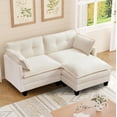 thumbnail image 1 of Modular Sectional Sofa, 76.5" L-Shaped Chenille Comfy Sectional Couches for Living Room, 2-Seater Cloud Couches with 1 Movable Ottoman, Flexible Combination Modern Deep Seat Sofa (Beige), 1 of 6