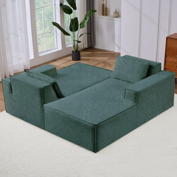 Modular Sectional Sofa Bed, Cloud Sectional Couch, Upholstered Chenille Boneless Couch Sofa Set for Living Room Bedroom No Assembly Required.