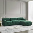 thumbnail image 1 of Modern 93" L-Shaped Sectional Sofa with Soft Velvet, Modular Sectional Bed with Reversible Ottoman,4 Seater Couch Button Tufted Designed,DIY Combination Sofa for Living Room,Dark Green, 1 of 9