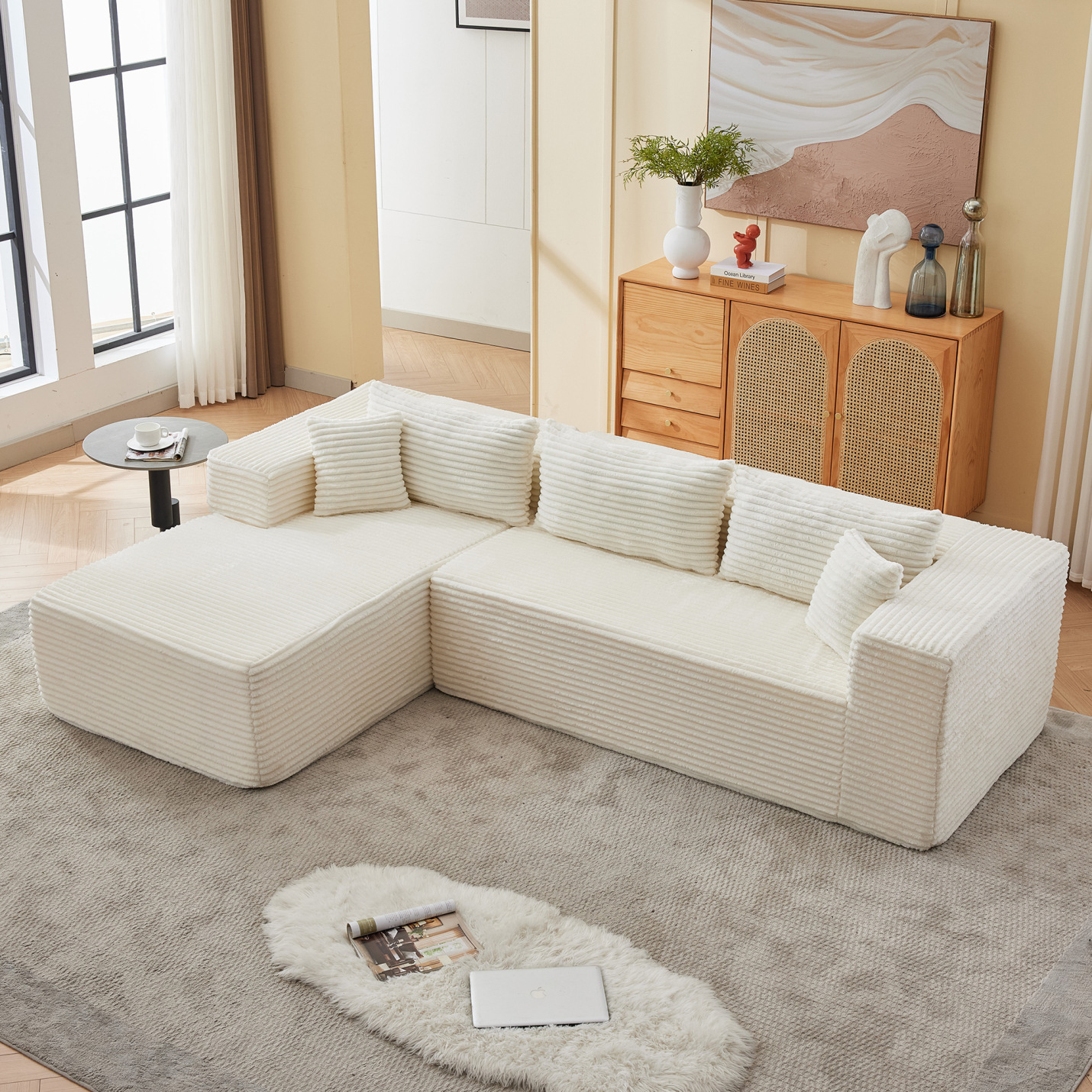 Modular Sectional Sofa with Chaise No Assembly Required Modern L Shaped ...