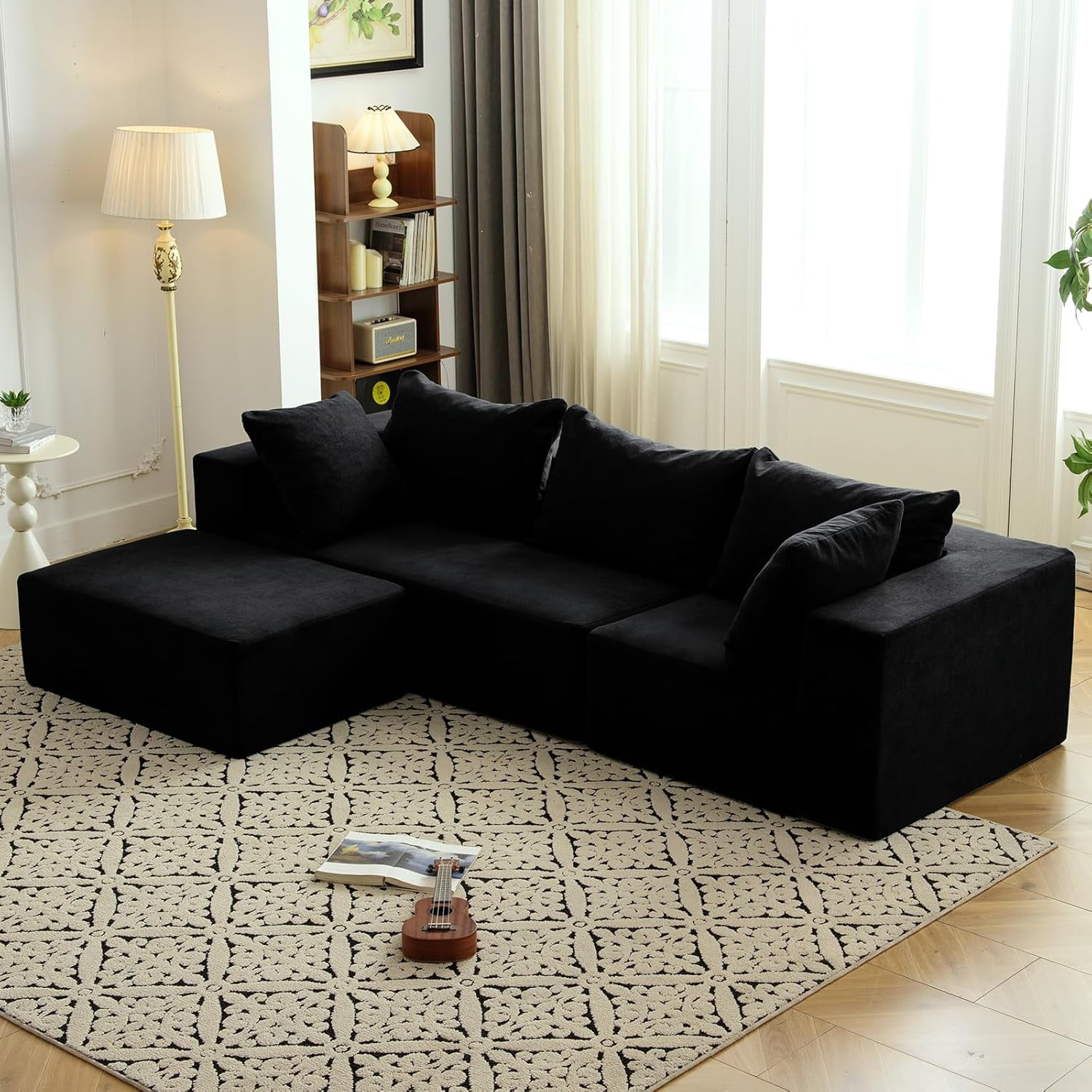Modular Sectional Sofa with Chaise, Modern L Shaped Cloud Couch with ...