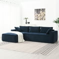 thumbnail image 1 of Modular Sectional Sofa with Chenille Upholstery, Cloud Couch Design with Deep Seating and Chaise Lounge, Reconfigurable L-Shape Sofa for Living Room & Small Spaces, No Assembly Required in Navy Blue, 1 of 9