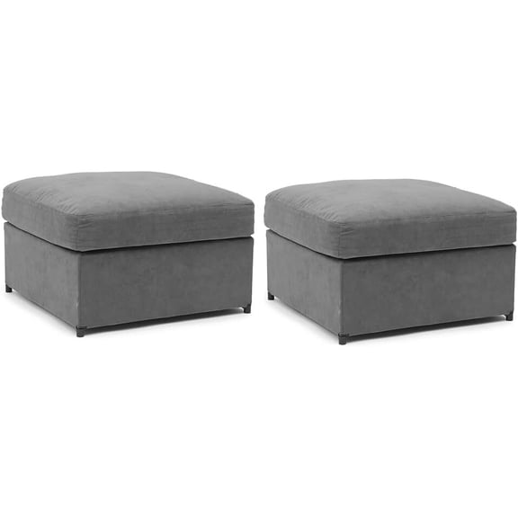 Modular Sectional Sofa Cloud Couch Changeable Couch Ottoman to Extend Your Sofa (Grey)