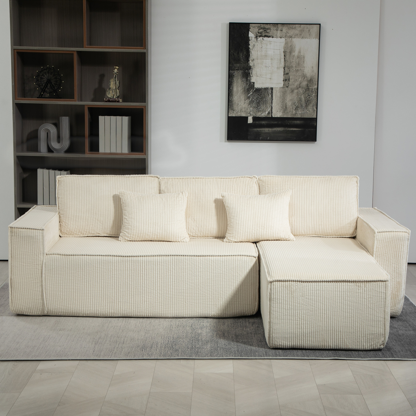 Modular Sectional Sofa, Comfy Upholstered Cloud Couch, Living Room L ...