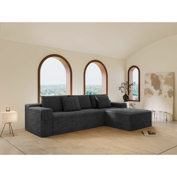 Modular Sectional Sofa , Compressed Couch for Living Room, Bedroom, No Assembly Required, Free Combination, Plush Corduroy Fabric