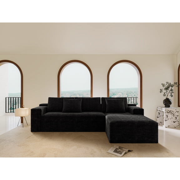 Modular Sectional Sofa , Compressed Couch for Living Room, Bedroom, No Assembly Required, Free Combination, Plush Corduroy Fabric