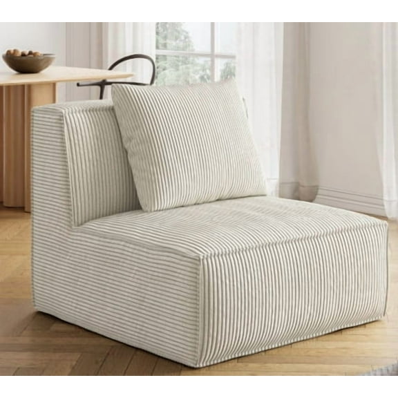 Modular Sectional Sofa, Convertible Tofu Block Sofa Floor Sofa Bed Armrest Comfy Sofa Bed Compressed Sofa for Living Room Bedroom - Chenille Fabric Beige