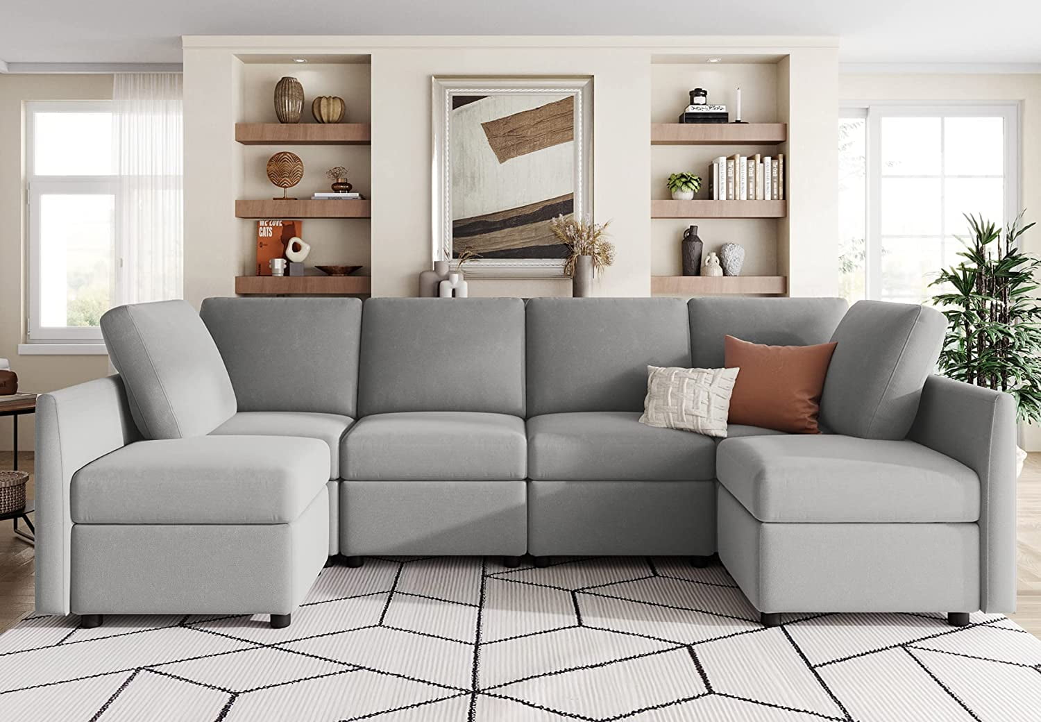 Modular Sectional Sofa Convertible U Shaped Sofa Couch with Storage