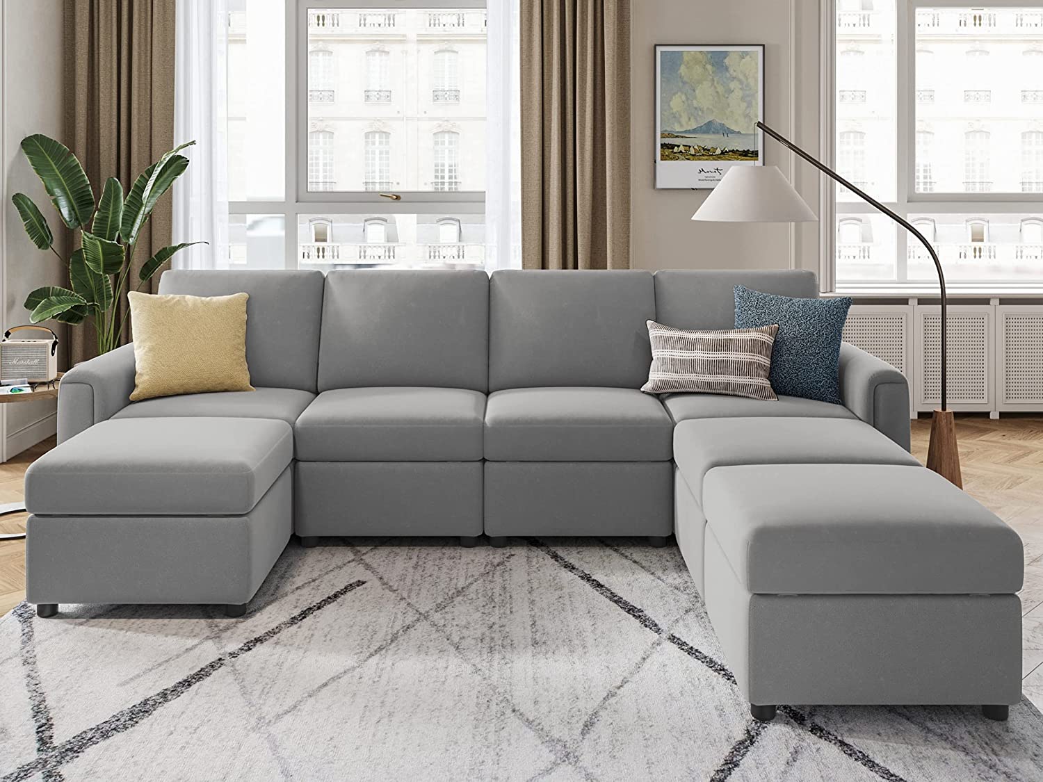 Modular Sectional Sofa Convertible U Shaped Sofa Couch with Storage