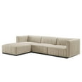 thumbnail image 1 of Modular Sectional Sofa Couch, Beige Black, Fabric, French Living Lounge Cafe Lobby Hospitality Restaurant, Modern Contemporary HB34023, 1 of 15