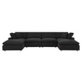 thumbnail image 1 of Modular Sectional Sofa Couch, Black, Fabric, Living Kitchen Cafe Bistro Hospitality Restaurant, Modern Contemporary HB34768, 1 of 5