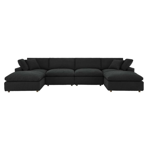 Modular Sectional Sofa Couch, Black, Fabric, Living Kitchen Cafe Bistro Hospitality Restaurant, Modern Contemporary HB34768