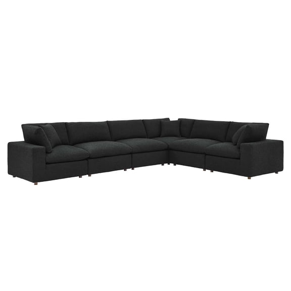 Modular Sectional Sofa Couch, Black, Fabric, Living Kitchen Cafe Bistro Hospitality Restaurant, Modern Contemporary HB34777