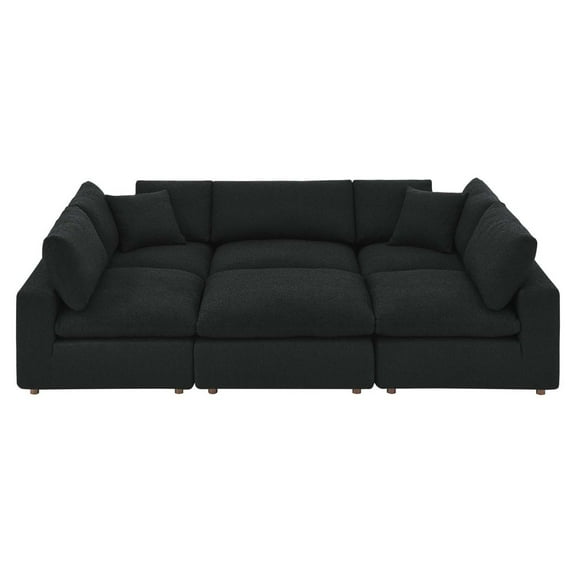 Modular Sectional Sofa Couch, Black, Fabric, Living Kitchen Cafe Bistro Hospitality Restaurant, Modern Contemporary HB34786