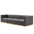 thumbnail image 1 of Modular Sectional Sofa Couch, Grey Gray, Velvet, Living Kitchen Cafe Bistro Hospitality Restaurant, Modern Contemporary Boutique HB34120, 1 of 12